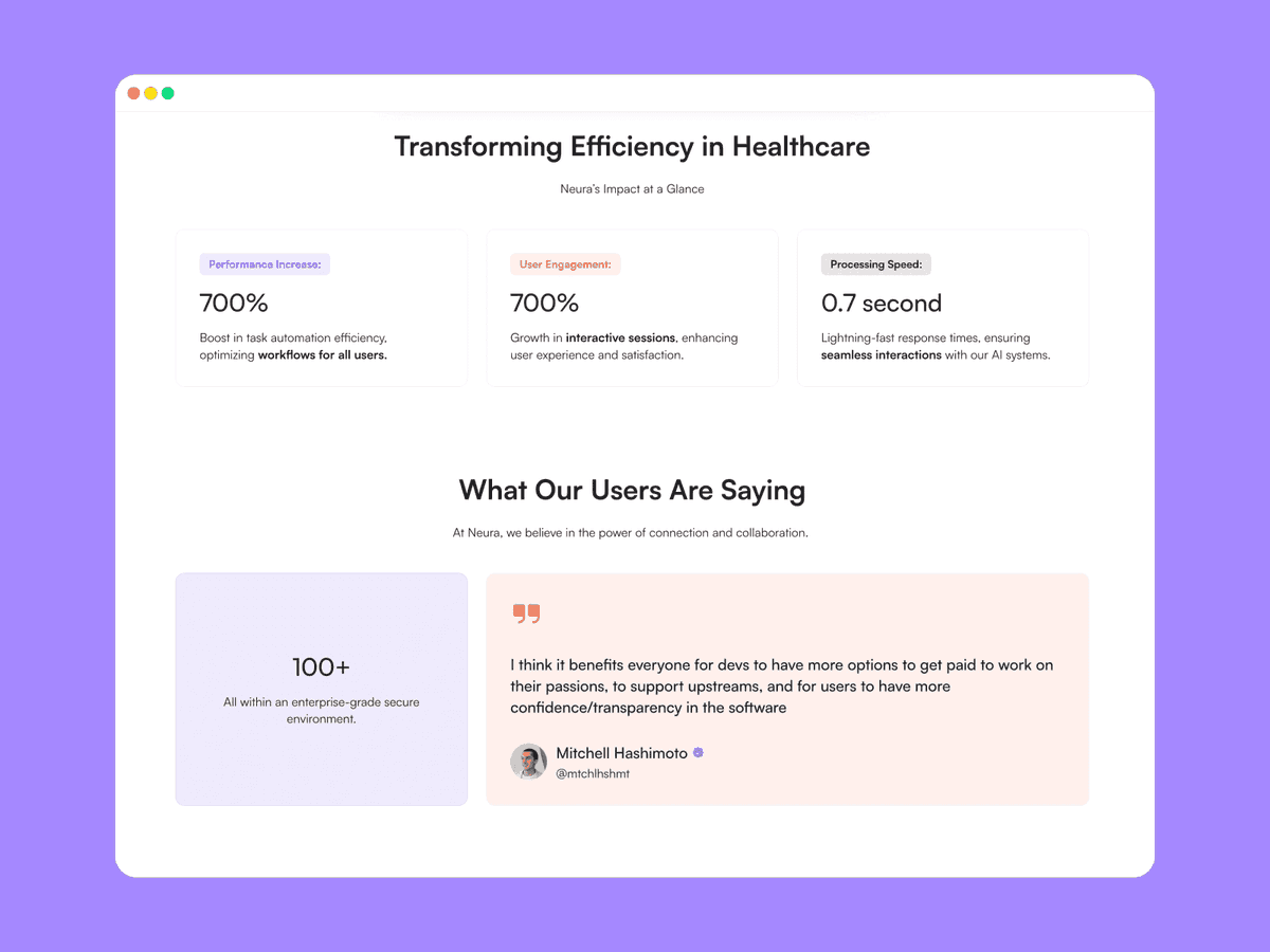 alphadesignglob's tweet image. Free AI / SaaS / Startup Template

alphadesignglobal.pro/neura

#AItemplates #SaaStools #StartupTemplates #FreeResources #TechStartups #AIDesigns