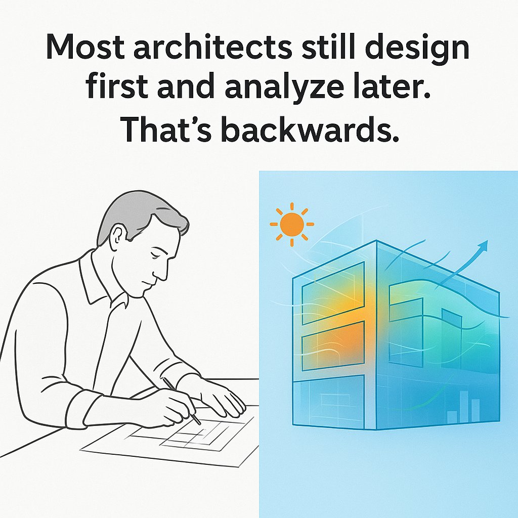 JonJaroska's tweet image. Most firms still design first and analyze later. AI flips this. Run daylight + energy simulations before drawing a line. Fewer redesigns, lower costs, better buildings. If your process isn’t simulation-first yet, you’re behind. 🌞🏗️ #AIinArchitecture #AECInnovation
