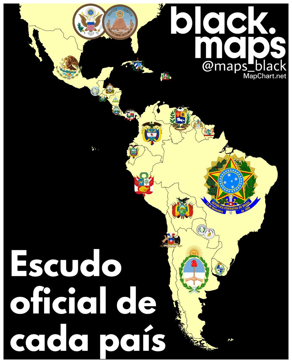 maps_black's tweet image. Escudo oficial de cada país