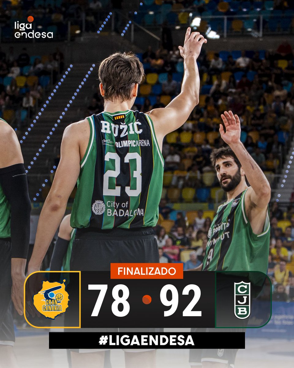 Joventut Badalona domina durante todo el encuentro y consigue el triunfo contra Dreamland Gran Canaria.

7⃣8⃣ <a href="/GranCanariaCB/">Dreamland Gran Canaria</a>
9⃣2⃣ <a href="/Penya1930/">Club Joventut Badalona</a> 

#LigaEndesa