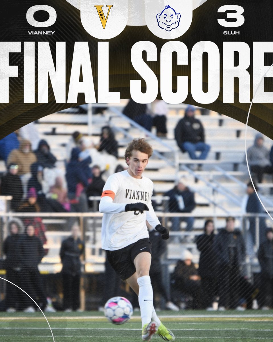 Vianney drops a game in the MSHSAA Class 4 Quarterfinal be SLUH. 

Congratulations to our Griffins on their District Championship and a fantastic season. 

Thank you to all of our Seniors for the many contributions to Vianney on and off the pitch. ⚫️🟡⚽️