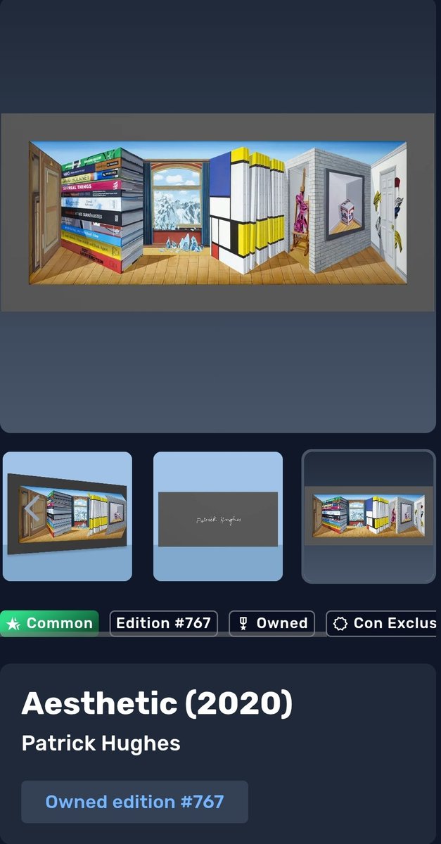 Finally got another Patrick Hughes 🙌 
The chance to win a physical art work was an amazing touch. 
Congrats to whoever bags that.