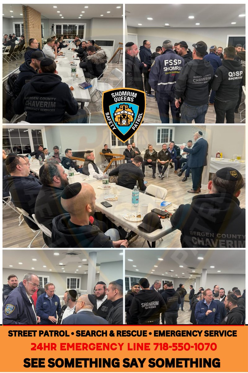 Queens Shomrim, alongside representatives from <a href="/lcswshomrim/">LCSW/Shomrim</a>, <a href="/MSSPshomrim/">Manhattan Shomrim</a>, <a href="/WspuShomrim/">Williamsburg Shomrim</a>, <a href="/ShomrimCH/">CH Shomrim</a>, <a href="/FlatbushShomrim/">Flatbush Shomrim Safety Patrol</a>, <a href="/BPShomrim/">𝐁𝐨𝐫𝐨 𝐏𝐚𝐫𝐤 𝐒𝐡𝐨𝐦𝐫𝐢𝐦</a>, <a href="/SISPShomrim/">Staten Island Shomrim safety Patrol</a>, and <a href="/RockawayNassau/">RNSP</a>, participated in a specialized missing-persons briefing hosted by <a href="/COBCchaverim/">Chaverim Of Bergen County</a> and led by Dr. Jeffrey Berman.
The