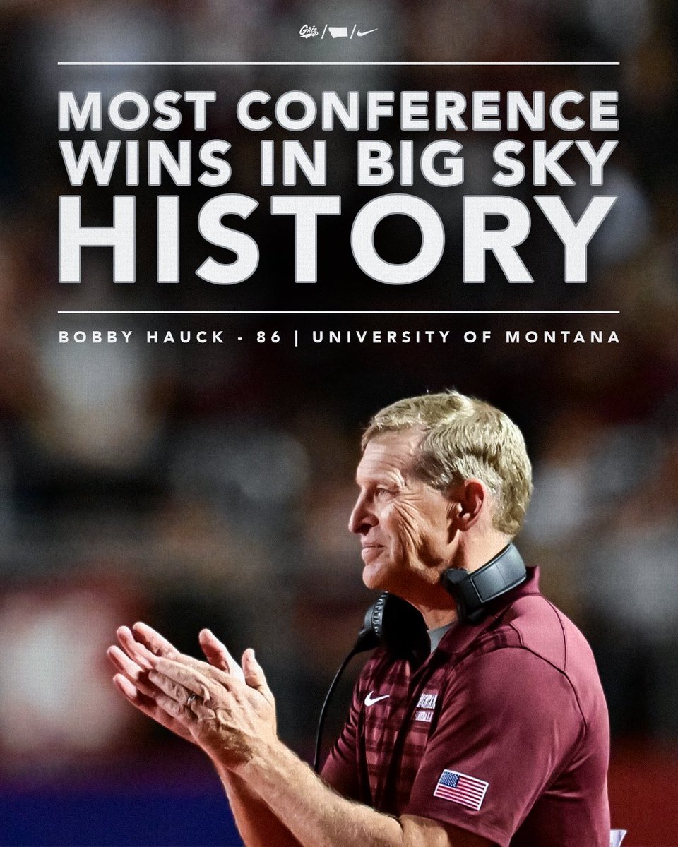 🐐 GOAT status unlocked 👏

With today’s win <a href="/Coach_Hauck/">Coach Bobby Hauck</a> is now the winningest coach in Big Sky Conference history in both league and overall wins! 

#GoGriz