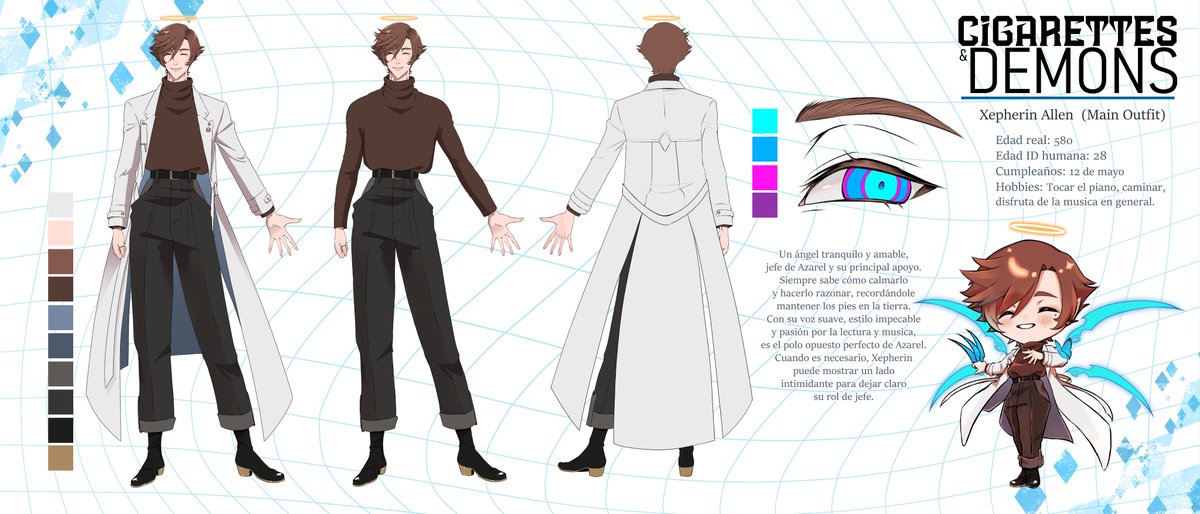 amanoriri_'s tweet photo. ¡El ángel monarca ha sido revelado!🦋

Les presento la hoja de personaje oficial de Xepherin Allen, jefe de distrito de la A.P.D.(Angelic Police Department) y sobre todo el jefe de Azarel en Cigarrillos y Demonios 🩵 https://t.co/W8wXb5Dx6Y