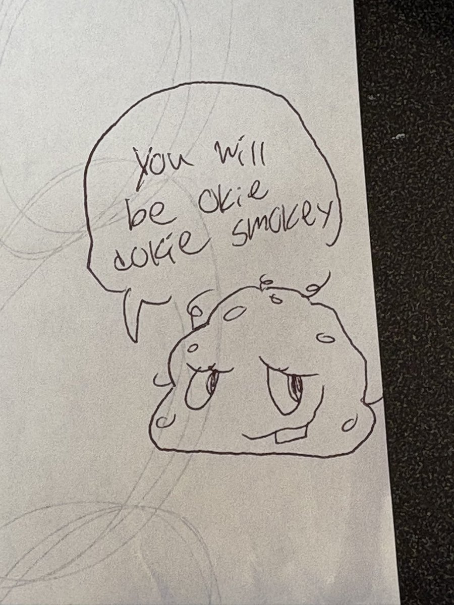 stuck alone late at night at work

drew this to feel less nervous