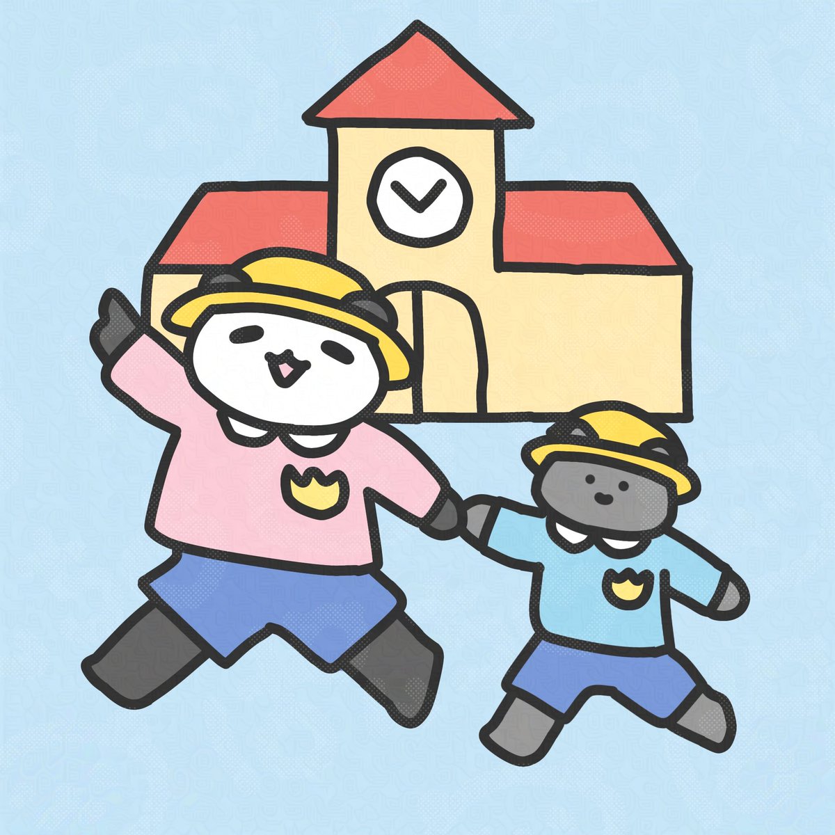 幼稚園記念日 #パンダとねこ はじめてのおともだち