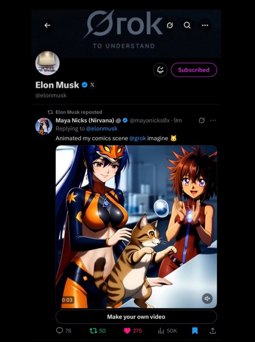 Momma I made it. Elon just retweeted my upcoming comic scene #singularityAXI 🥹💕