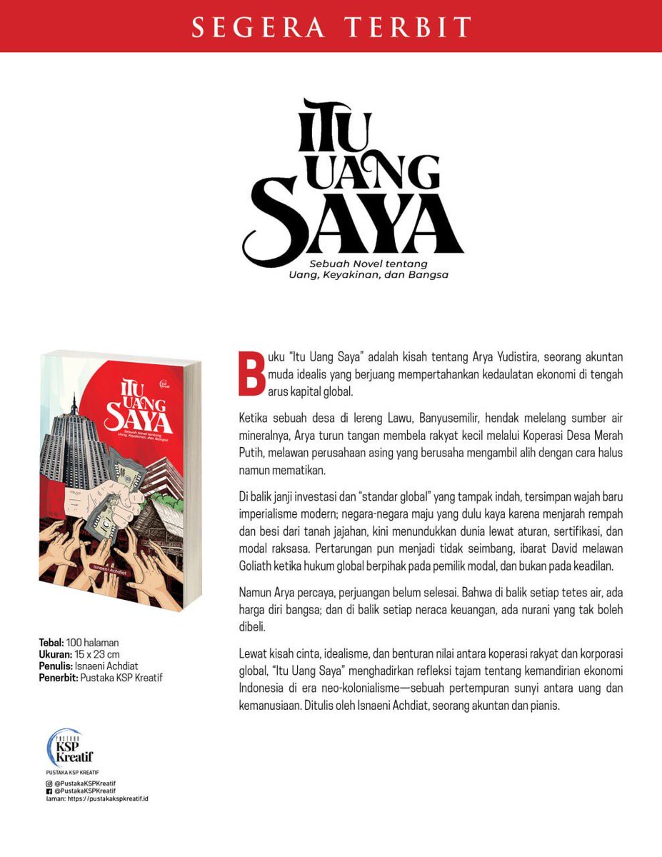 Novelet "Itu Uang Saya" karya Isnaeni Achdiat. Layak dibaca oleh kaum muda. #IsnaeniAchdiat #PustakaKSPKreatif <a href="/KspKreatif/">Pustaka KSP Kreatif</a>