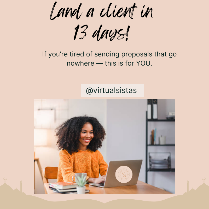 virtualsistas's tweet image. ✨ Land a Client in 13 Days! ✨  

Have you been an assistant for a while but haven&apos;t had much luck landing clients? 

Are you tired of lowering your standards in order to land clients?

Grab your copy at virtualsistas.com!

#CREVAs #VirtualSistas #CRESupportServices