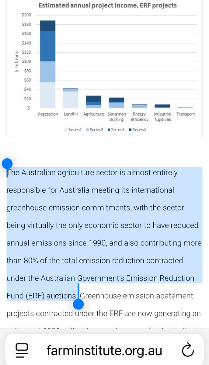 Mistadamage's tweet image. Meanwhile, despite the BS on high rotation about ag emissions, the reality is that our world leading ag sector is basically the only reason Australia has any prospect of meeting its targets 👇🏻