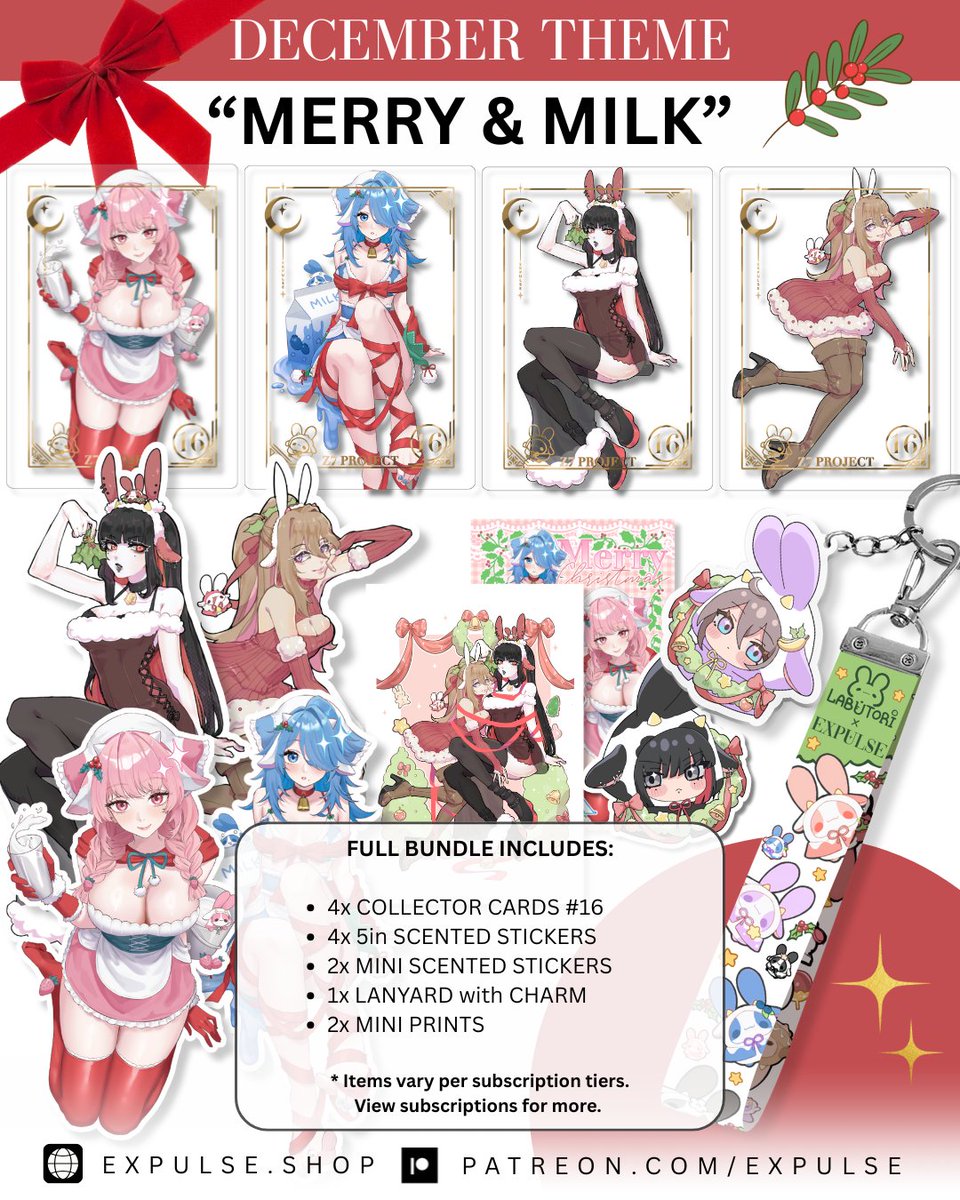 🎄💝 MERRY & MILK 🥛🎁
When kawaii artist meets booba artist-
This new monthly release is a collab with @labutori
The set and individual items are available until the end of the December!