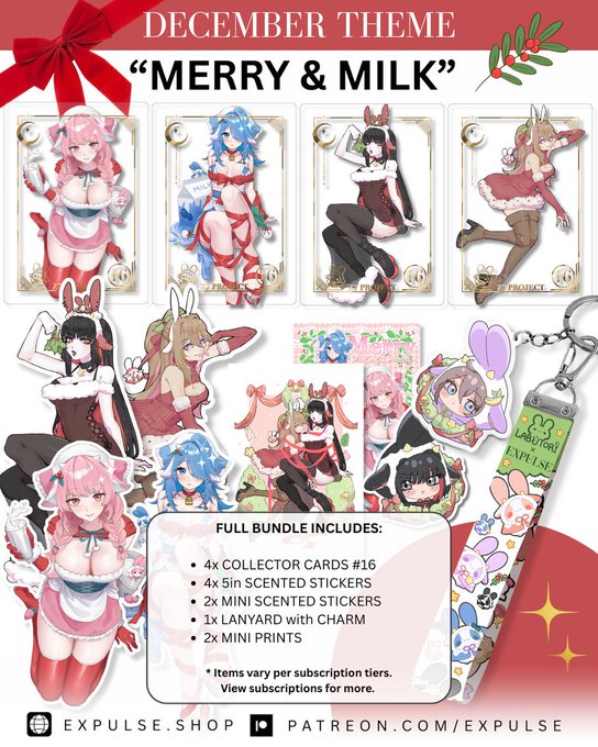 MERRY &amp; MILK When kawaii artist meets booba artist- This new monthly release is a collab with The set and individual items are available until the end of the December!