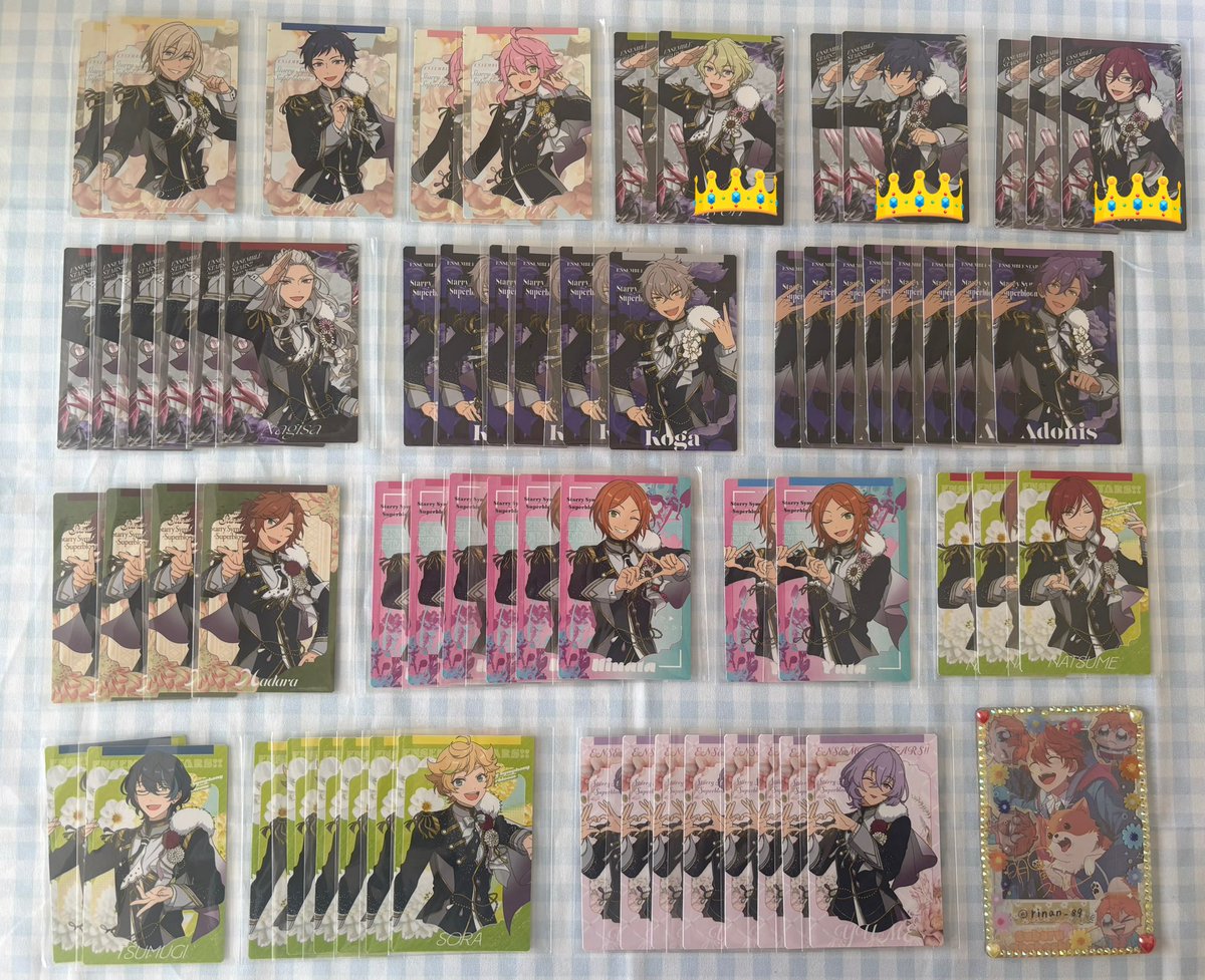 rinan_89's tweet image. あんスタ スタフォニ カード コレクション 
交換

譲：画像参照

求：レオ 泉 薫 スバル 真緒

⟡.·👑はレオ泉優先
⟡.·11/24現地手渡し又は郵送にて
(11/22.23 12/6発送)

よろしくお願いいたします🌼