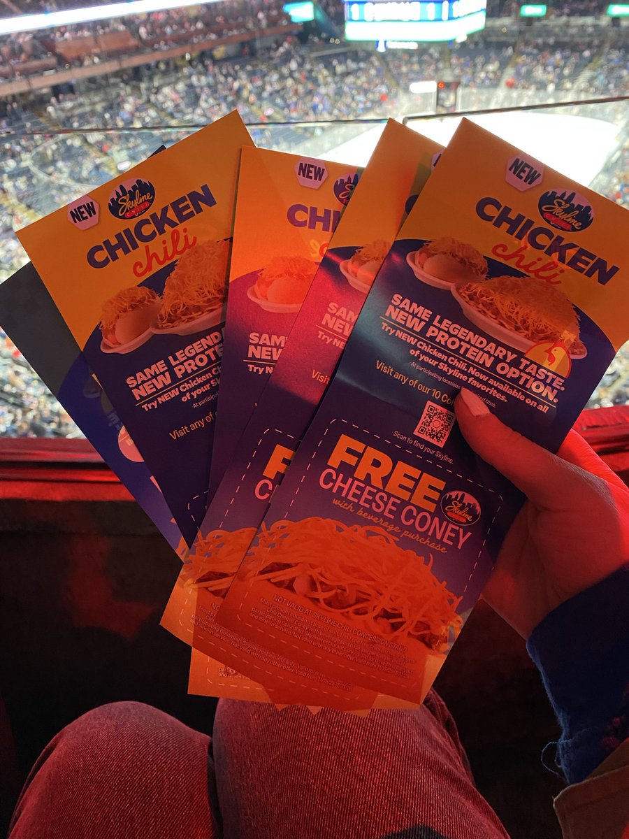 Perk of living in Columbus is when the jackets game gives out skyline coupons you can snatch up the ones that all the ungrateful losers tossed to the ground. Sitting on a gold mine.