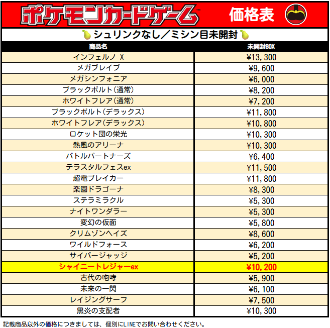 ┏━┳━┳━┳━┳━┳━┳━┳━┓ ┃シ┃ュ┃リ┃な┃し┃価┃格