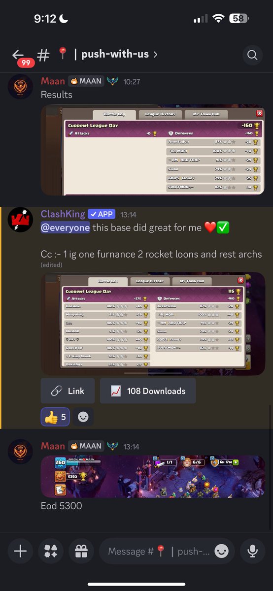 jagrajmaan2000's tweet photo. Base for EOD - 5300 + trophies
https://t.co/5aAa6LQglr
Join discord for more custom and top players bases ❤️
https://t.co/OHpjAHAuZg
What we offer in discord see attached pictures 👇👇
ALL FOR FREE ✅
Nothing ‼️ PAID ❌
@ClashofClans #judo #itzi #itzu https://t.co/bujpP9KxkD