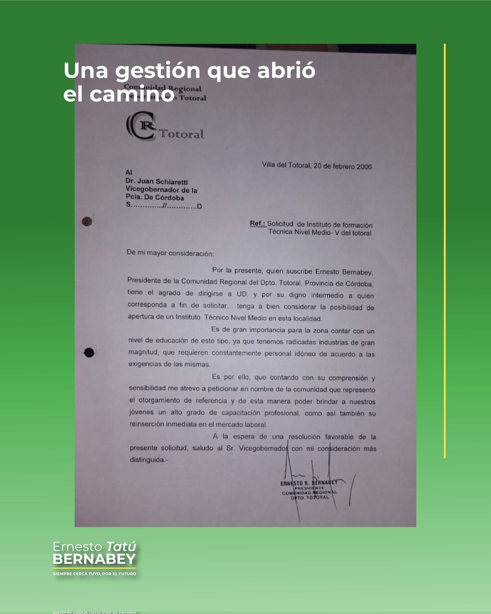 ebernabey's tweet photo. 📚 15 de Noviembre – Día de la Educación Técnica

La Escuela Técnica tiene una historia que empezó en 2006.

Y empezó con un expediente presentado desde la gestión local.

En aquel momento, desde la intendencia y también desde la presidencia de la Comunidad Regional. https://t.co/FRa9XEbNmf