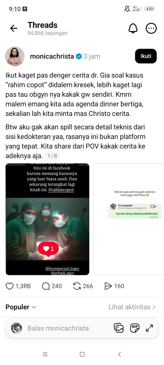 daisyastera's tweet image. Buat yang masih meragukan kebenaran cerita Dr. @GiaPratamaMD tentang &quot;Rahim Copot&quot;, nih ya, salah satu obgyn yang menangani kasus tersebut sudah speak up.