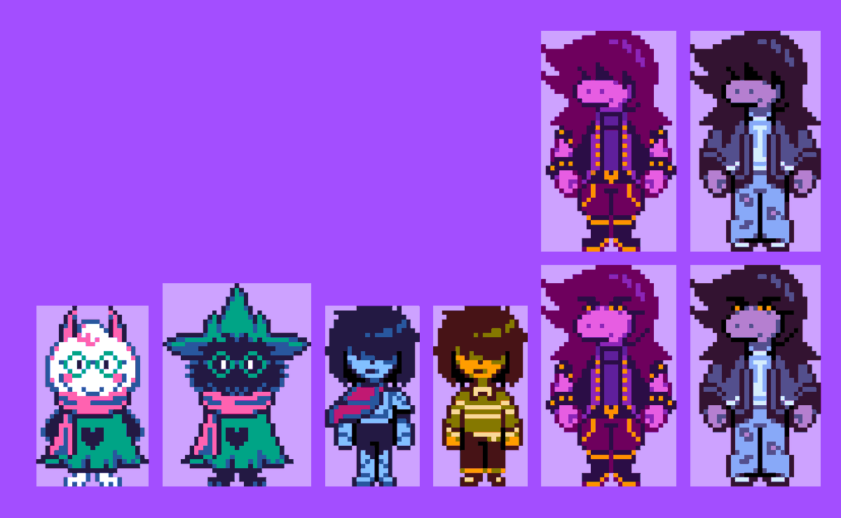 The_JesterQueen's tweet photo. the fun ganggg!!!!!!! :  D
#DELTARUNE #deltarunefanart #pixelart https://t.co/rBFRQGo7j2