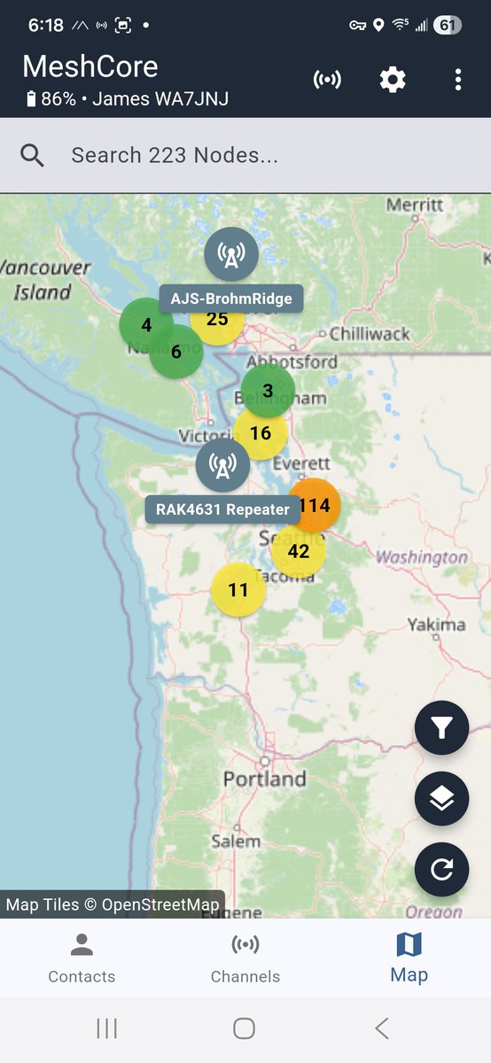 WA7JNJradio's tweet image. Bought 2 new #Heltec V4&apos;s (more features &amp;amp; power!), and started using #MeshCore last weekend.  Massive growth in #pnw over last week...now almost 300 devices in contact list!  Core is growing on me... Liking the new Heltec&apos;s also! (affiliate link)
amzn.to/48fXm2p