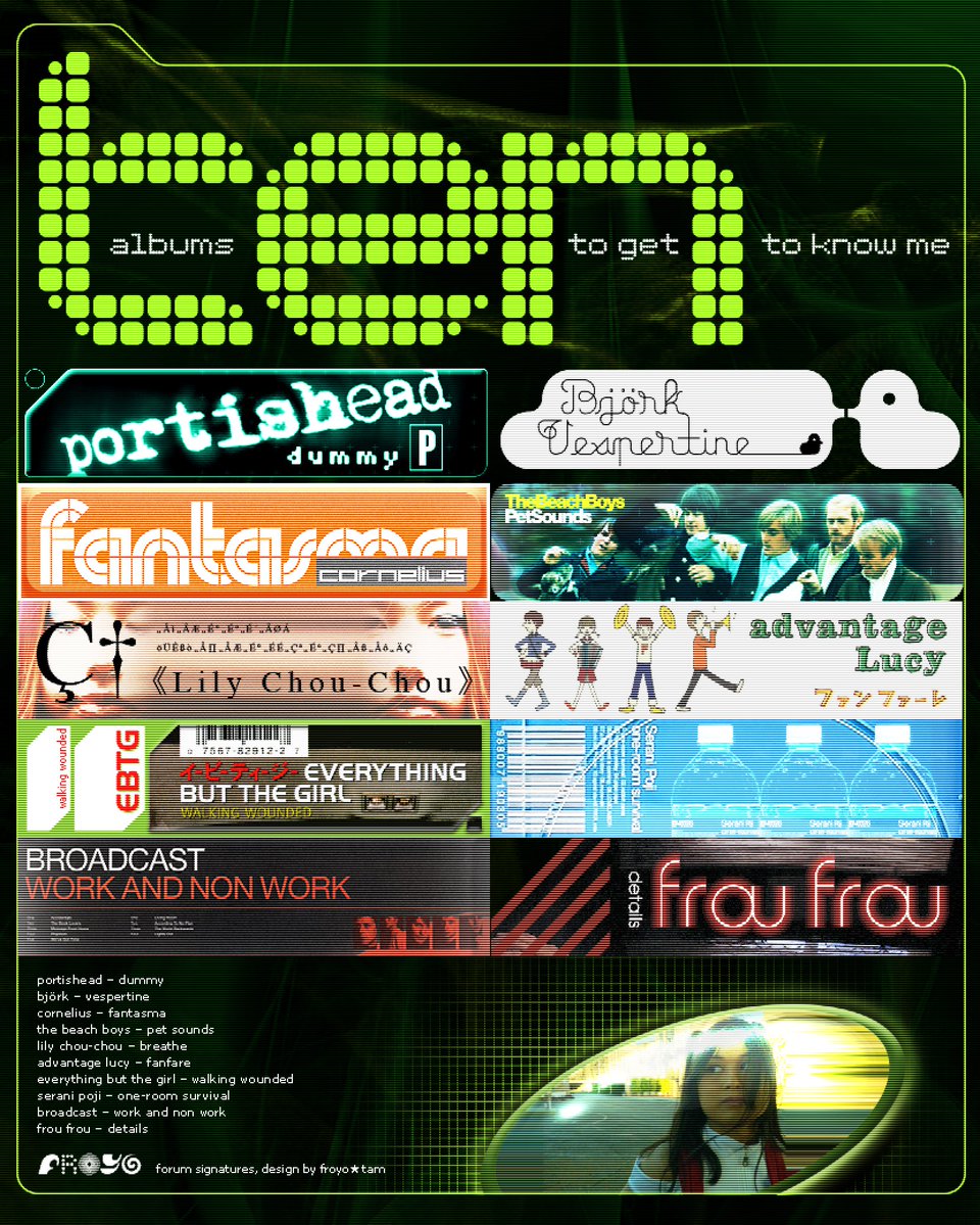 FroyoTam's tweet image. 10 albums to get to know me