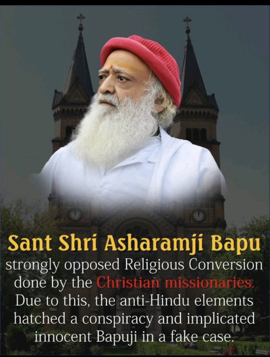 patel_chhagan's tweet image. Sant Shri Asharamji Bapu is a Brahmgyani Saint whose numerous Sewa Karya have glorified Hindu Sanskriti in the world.

His initiatives of #DharmRaksha have protected people from unethical conversions &amp;amp; enabled homecoming of millions of converted Hindus.