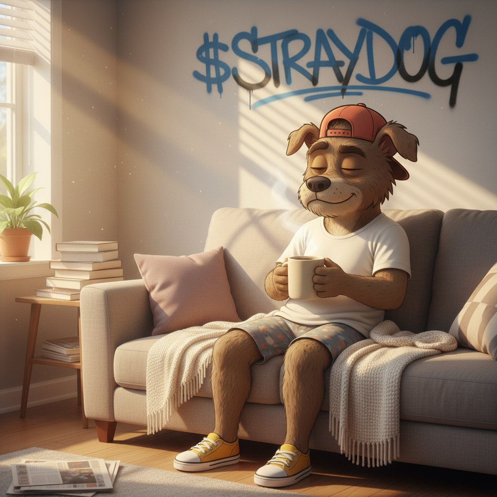 GM PACK ☀️🐾
$StrayDog moving slow today - sunlight, silence, warm mug, no rush.
Sundays are for recharging the spirit.