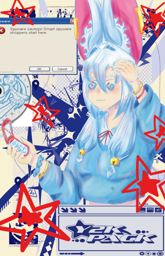 in my y2k era with my oc mizuki #y2k #OC #Kitsune #blue