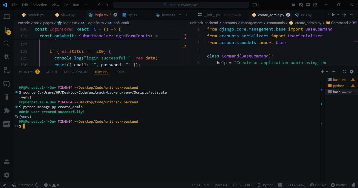 perpetualuchec5's tweet image. Day5 #30DaysofmyITProjectUpdate

Airtel wanted to ruin my day after I had hit a beautiful milestone in my project. I almost cried😭

Well.. stuffs I did today:
🎯Finished up sign up for student and supervisor
🎯Finished up login feature (front and back)
🎯Ensured that supervisors