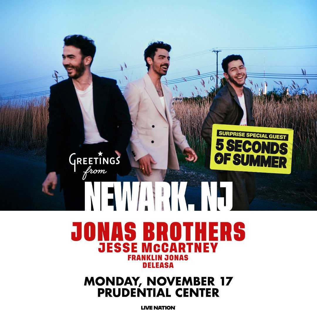 urfavboybandhq's tweet image. Greetings from 5SOS!

The band are joining @jonasbrothers for two special shows to perform their own mini-set and maybe more! 👀

ticketmaster.com/jonas-brothers…