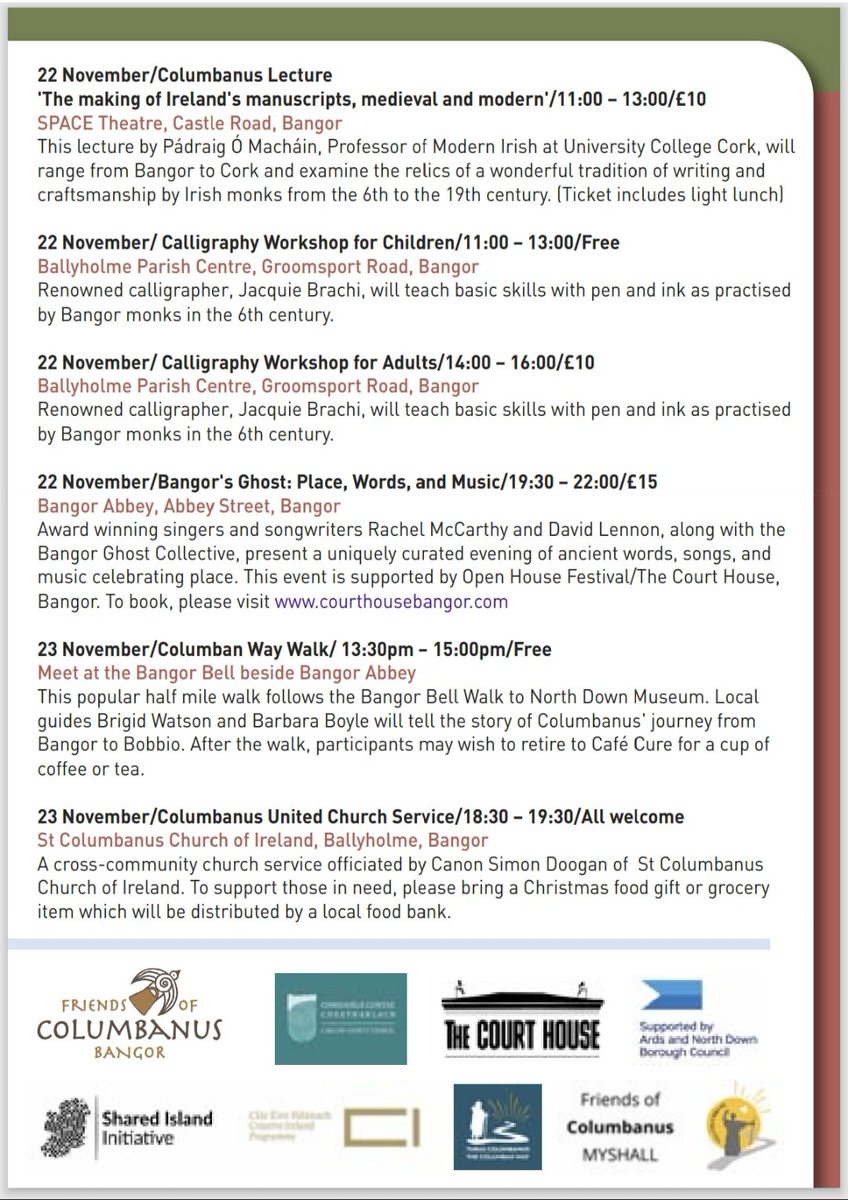 Looking forward to next weekend's #ColumbanusFestival join us  #BangorByTheSea #LightoftheWorld <a href="/ANDborough/">ArdsandNorthDown</a>