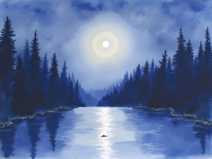 C_Autumn_Trapp's tweet image. Art of the Day! &quot;Moonlit Reverie&quot;. Buy at: ArtPal.com/c_autumn_trapp…