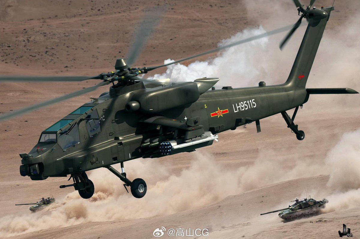TRUFAULT's tweet image. El Z-21 es el nuevo #helicóptero de ataque de #China, que competirá con el AH-64 #Apache norteamericano y el Mi-28 #Havoc ruso.
El #armamento, alojado en seis pilones subalares, incluye #misiles aire-aire de corto alcance, como el PL-90 e incluso el moderno PL-10.
🇨🇳🚁
#WW3