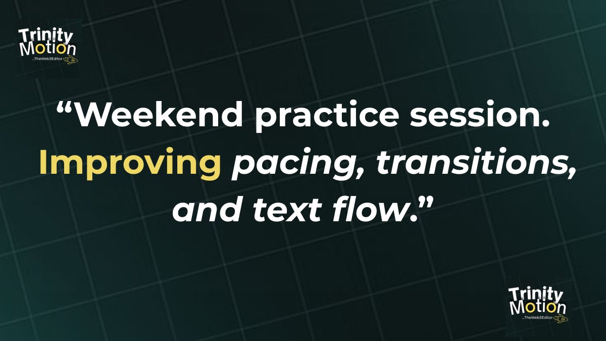 TrinityMotion's tweet image. Weekend practice session. Improving pacing, transitions, and text flow. Always learning.
#VideoEditing
#VideoEditor
#EditingCommunity
#CapCut