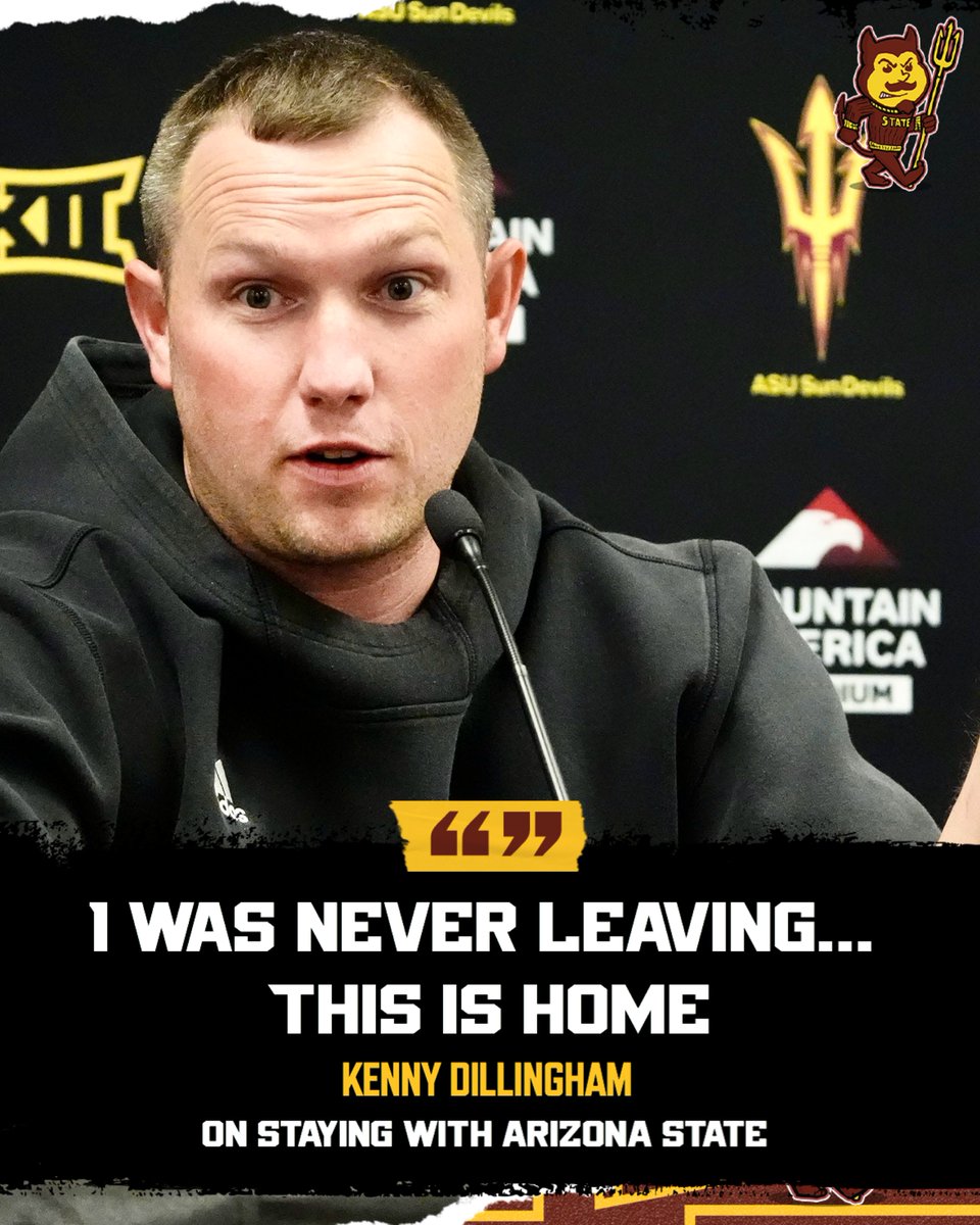 PHNX_SunDevils's tweet image. Kenny Dillingham is a Sun Devil, and that's the way it's meant to be 🔱