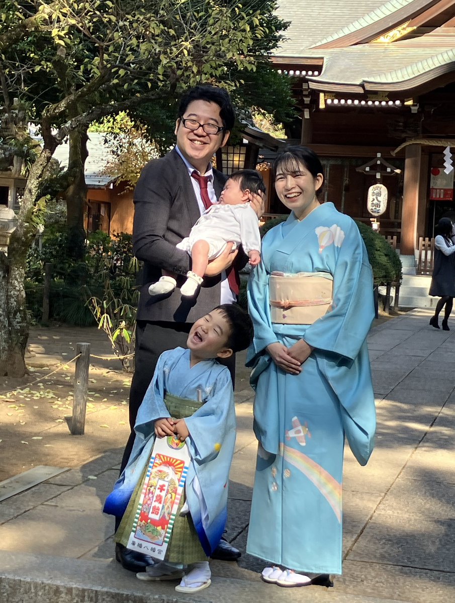 aichan ‼️七五三　男の子 昨日は娘の長男（3歳男児）の七五三でした。 お宮参りの時にあつらえた
