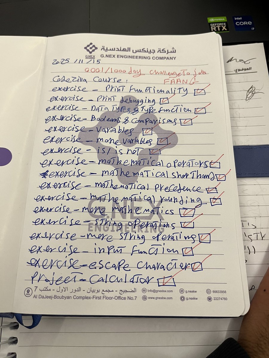 3bdullahWalled's tweet image. 🤩 1/1000day challenge to join FANNG 
 
طبعًا اول حاجة في الرود ماب هي إنِ اذاكر programing وطبعًا مفيش احسن من بشمهندس @codezilla_ 

كنت مشيت شويه في الكورس و قولت اراجع على ال exercise بتاعت الحاجات اللي كنت ذاكرتها علشان افكر نفسي بيها