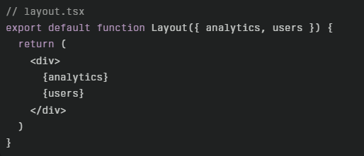 natedevjs's tweet image. #NEXTJSMASTERY
Day 12/15 Post 1 
Parallel Routes

Parallel routes render multiple pages in the same layout using slots as shown in the images attached

Slots (prefixed with @) are passed as props. Perfect for dashboards with multiple sections.

#NextJS #AdvancedRouting