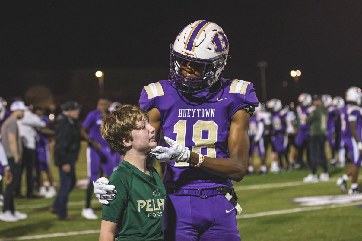Hueytown football senior Jeffrey Garrott and Pelham ball-boy William Newton were reunited following their interaction after the game as Pelham honored Garrott with a special ceremony at its basketball opener.

Photos by Tracy Franklin &amp; Story: shelbycountyreporter.com/2025/11/15/pel…