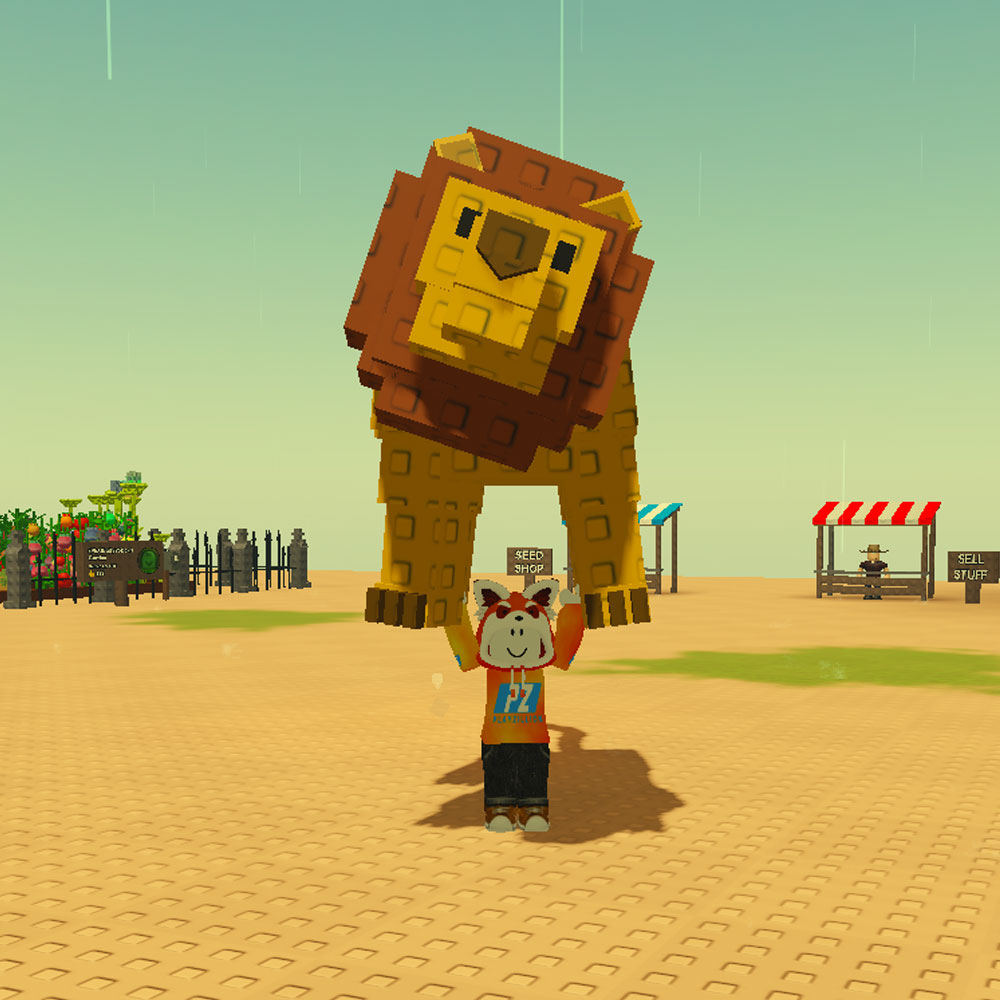 PlayZillion's tweet image. I got my Lion just before the MEGA SAFARI HARVEST.  That was a fun harvest!!!   #roblox #robloxgrowagarden #growagardenroblox