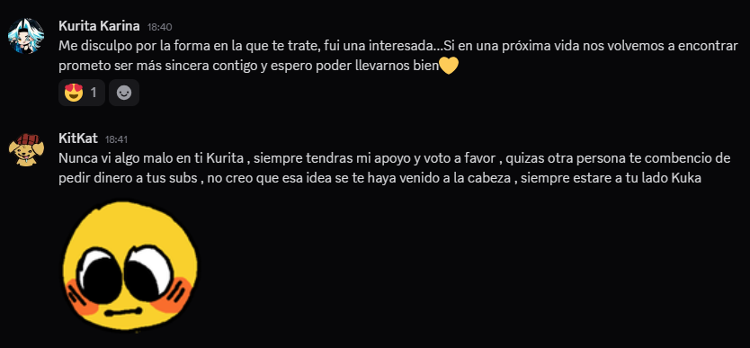 Como veo a mucha gente criticando a Kurita Karina no queria quedarme atras... Soy fan de Kurita Karina o mayor concida como Kuka , no siento que lo que ella dijo fuese lo que sentia , seguramente tuvo un mal dia , recuerdo que ese dia no hizo stream apoyen a kuka , ella perdona!