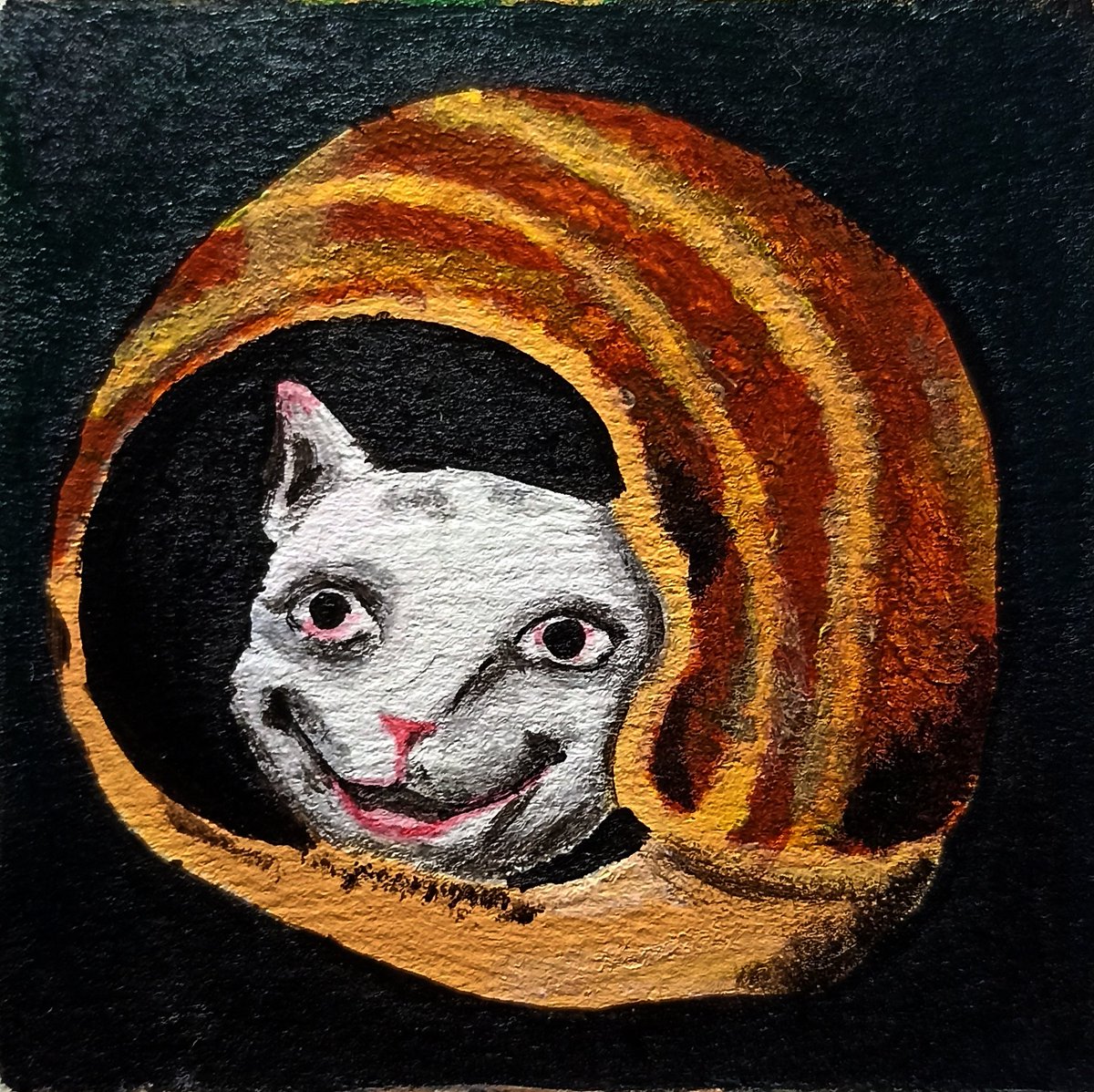 _Clower's tweet image. I really enjoyed drawing ugly medieval cats with oil paints.