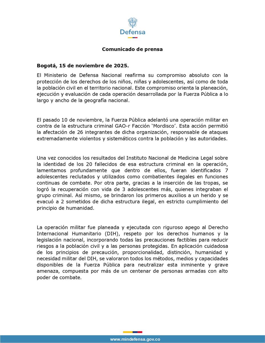 mindefensa's tweet photo. #ComunicaciónOficial | El Ministerio de Defensa Nacional se permite informar a la opinión pública: https://t.co/DzfGZHphvB