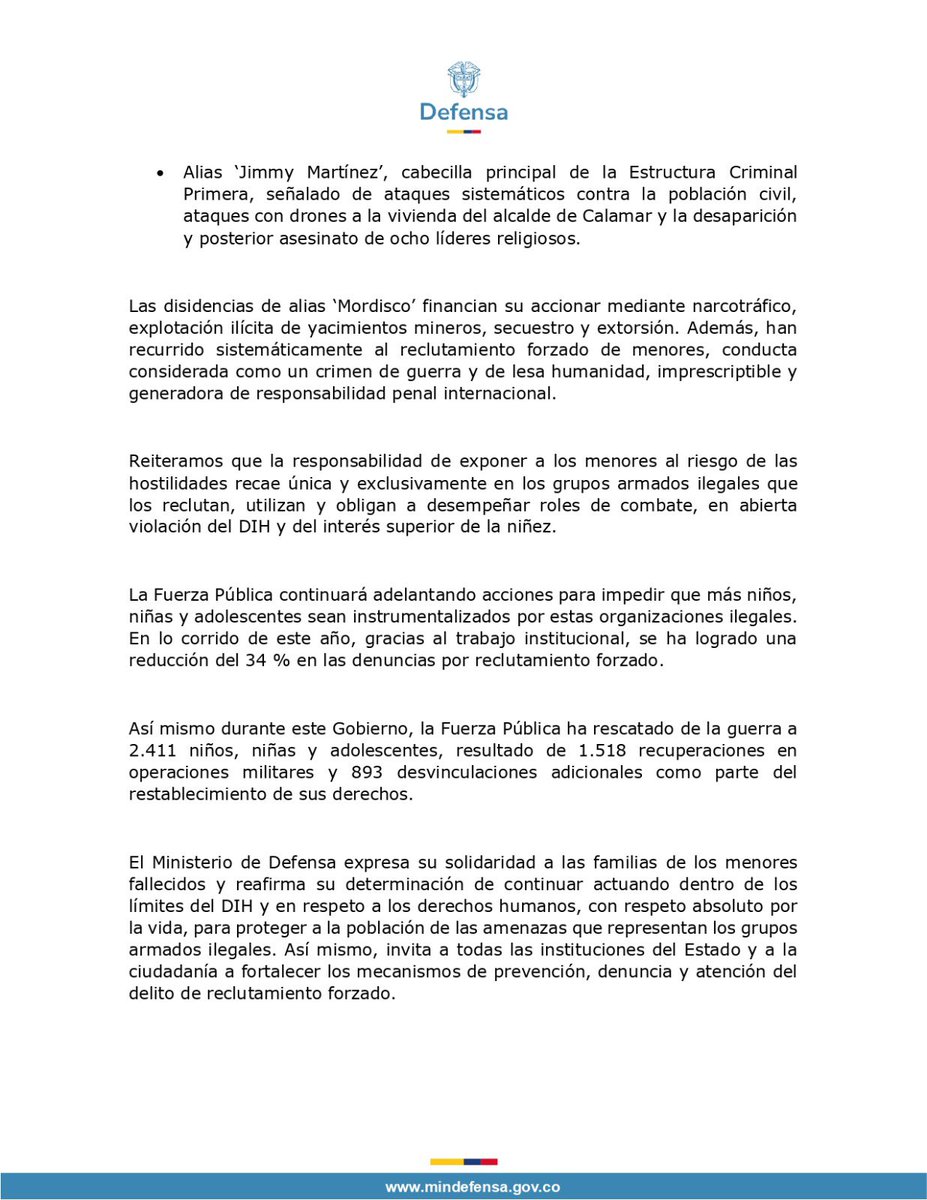 mindefensa's tweet photo. #ComunicaciónOficial | El Ministerio de Defensa Nacional se permite informar a la opinión pública: https://t.co/DzfGZHphvB