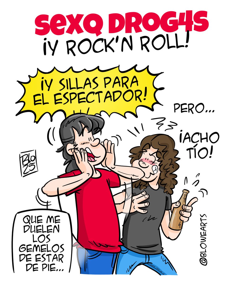 Pues si hay que hacer doblete de #concierto, pues se hace!! 💪🏻💪🏻💪🏻 (Pero poned algo donde me pueda sentar un ratito 😅...)

#Blowearts #LicoElPerro #Humor #comics #Risa #Perro #Ilustracion #Dibujo