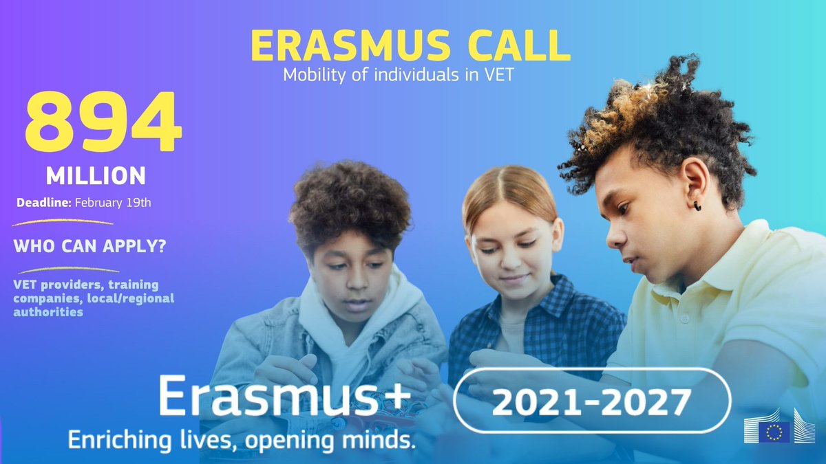 RoxanaMinzatu's tweet image. Erasmus+ opens opportunities for learners and staff in VET to study, train or gain professional experience abroad.

This call supports: pupils, students, adult learners, trainees and young people.

How to apply? Find out here: Mobility for learners and staff in vocational…