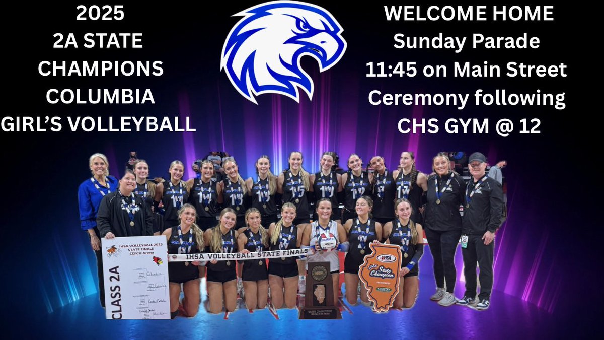 Welcome Home The Champs! <a href="/republictimes/">Republic-Times</a> <a href="/chseaglesvball/">Columbia Volleyball</a> <a href="/CUSD4_Athletics/">Columbia Eagles Athletics</a>