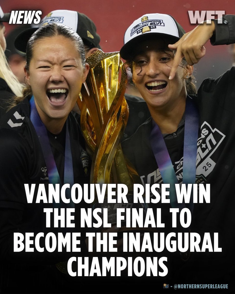 WFTalks's tweet image. History was made as the Vancouver Rise became the first Northern Super League champions 🏆

They won the inaugural NSL final 2-1 after coming from behind to beat FC Toronto!

#VanRiseFC #NSLFinal