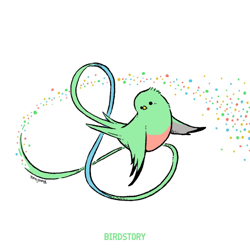 「今日11月15日は「いい色の日」 色が美しいケツァールさんを描きました #いい色」|BIRDSTORYのイラスト